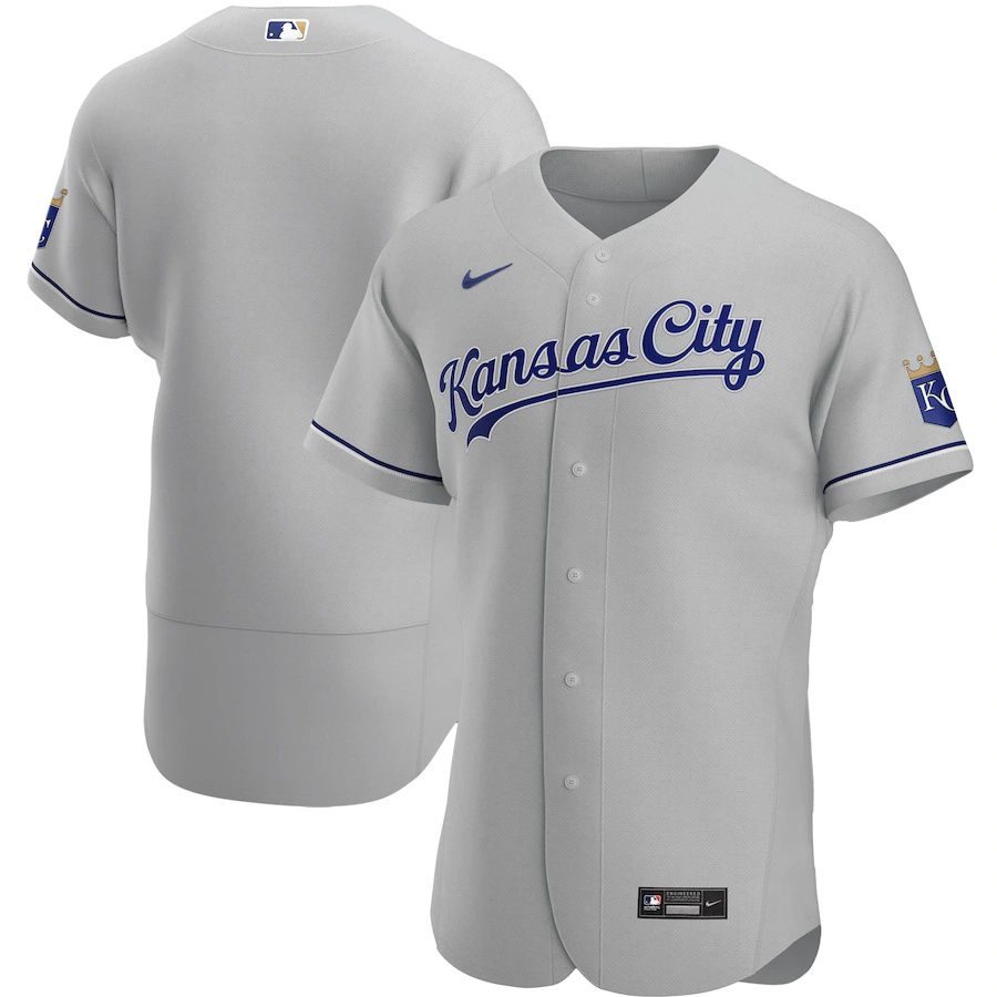 Mens Kansas City Royals Nike Gray Road Authentic Team MLB Jerseys->cincinnati reds->MLB Jersey
